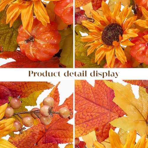 Fall Flowers Artificial for Decorations, Sunflower Pumpkin Faux Flowers