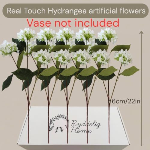 Small Faux Hydrangea Flowers 5 Stems (15 Heads) For Table Decor
