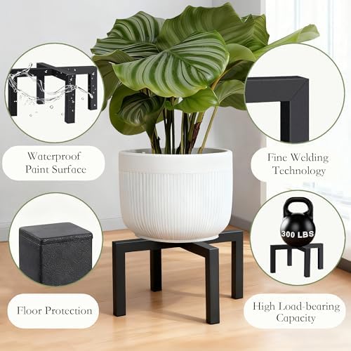 12" Metal Plant Stand Indoor Outdoor, 2 Pack, Heavy Duty Pot Risers