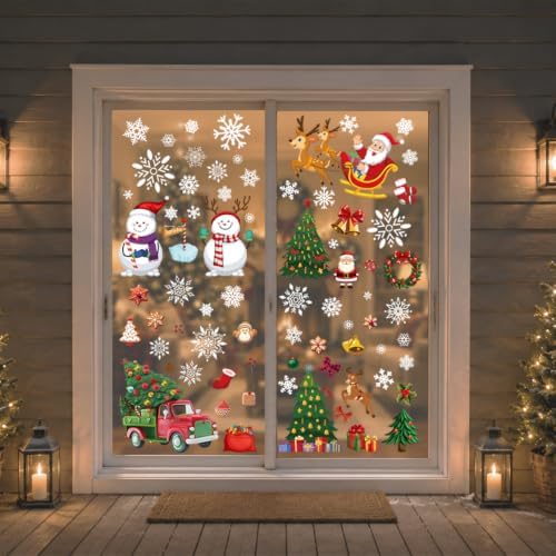 9 Sheets Reusable Christmas Window Clings for Christmas Decorations