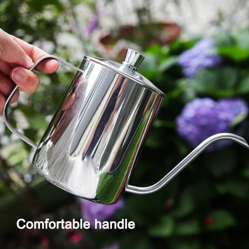 Watering Can for Indoor Plants, Silver Stainless Steel Watering Can 2 Pack