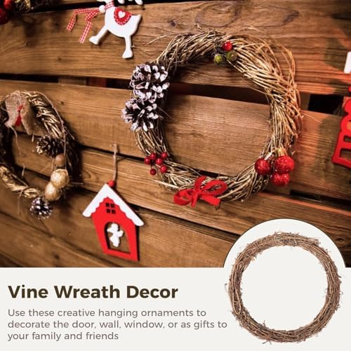 6 Pcs Grapevine Wreath 10 inch - DIY Crafts Natural Grapevine Twig Vines, Vines Garland Wreaths for Wedding House Holiday Door Vase Wall Decor