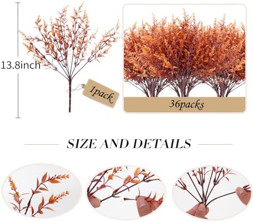 RECUTMS Fake Fall Plants for Outdoor Faux Lavender Flowers Fake Greenery