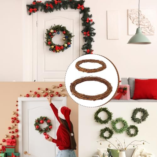 10 Pcs 12 Inch & 8 inch Natural Grapevine Wreath Set, Hand-Woven Vine Branch Wreaths for DIY Crafts, Home Decorations, Home & Event Styling(5 Pieces per Size)