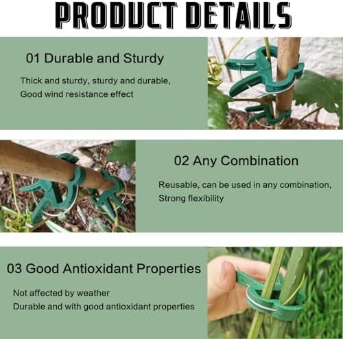 Plant Support Clips, 80 PCS, 2 Sizes