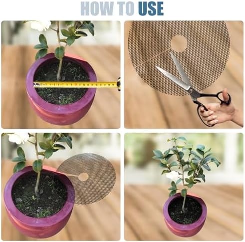2 Pcs 11.81 Inchs Plant Pot Grids – Adjustable Soil Cover for Indoor/Outdoor Plant Protection – Durable Mesh Guard to Keep Animals Away from Potted Plants