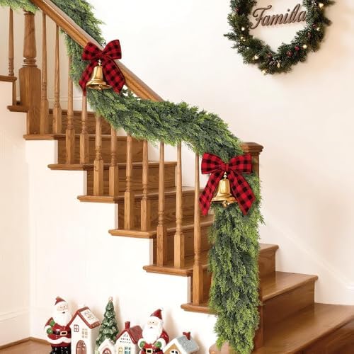 1PCS 5FT Lifelike Touch Artificial Cedar Garland for Mantle Christmas Decor