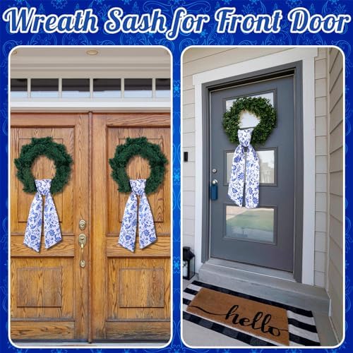 VitalCozy Chinoiserie Wreath Sash for Front Door