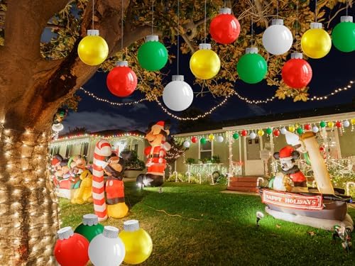 Inflatable Christmas Ornaments, 9 Inch Christmas Balls Outdoor Decor