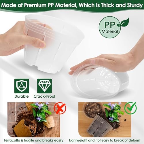 16 Pack Plastic Orchid Pots with Holes, 4, 5, 6 Inch Clear Orchid Pots