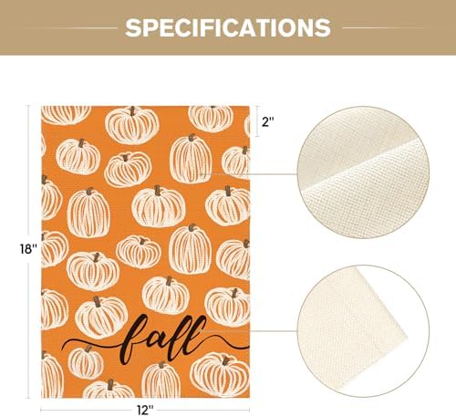 AVOIN colorlife Rustic Pumpkins Fall Garden Flag 12x18 Inch Outside Orange