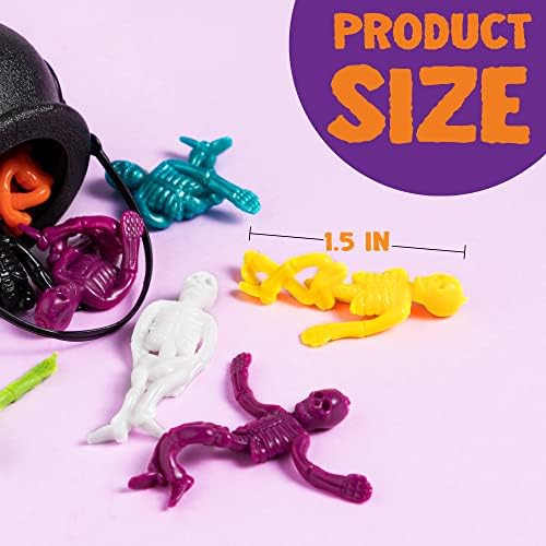 JOYIN 48 PCS Halloween Stretchy Skeletons, Halloween Sticky Hand Toys Bulk for Halloween Party Favor Goodie Bag Fillers, Kids Student School Classroom Carnival Game Prizes