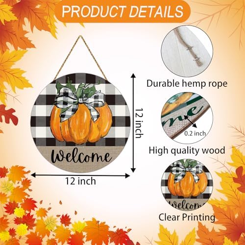 Fall Decorations for Home Fall Door Decor Pumpkin Wall Decor Welcome Sign