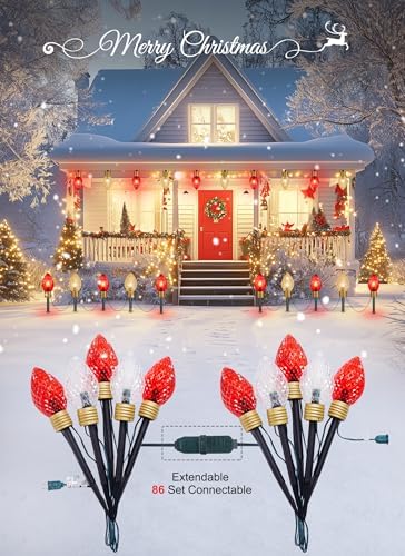 Strawberry Jumbo C9 Christmas Lights Outdoor - 2 Pack Total 17FT