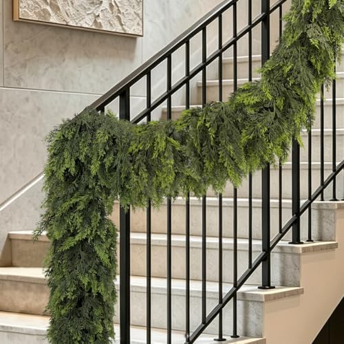 Thewe 4Pcs 6Ft Christmas Cedar Garland with Lights