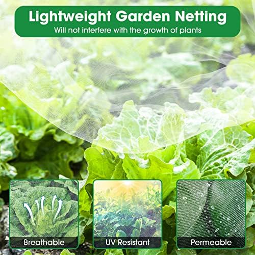 Unves 10' x 30' Garden Netting, Mosquito Bird Netting for Garden