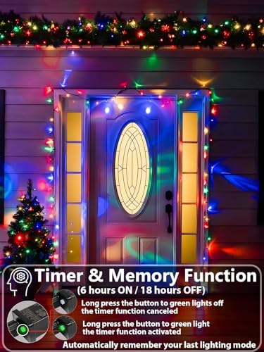 Extendable 108FT 300 LED Christmas String Lights Indoor Outdoor Multicolor
