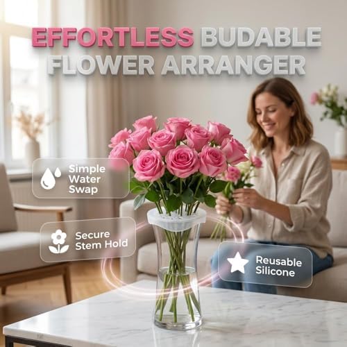 Reusable Silicone Flower Arranging Grid for Vase (5pcs)