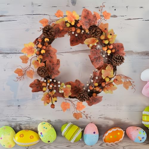 Fall Floral Picks 4PCS, Maple Leaf Pinecone Berries Branch Artificial Autumn Picks and Sprays for Farmhouse Autumn Vase Halloween Thanksgiving Decor