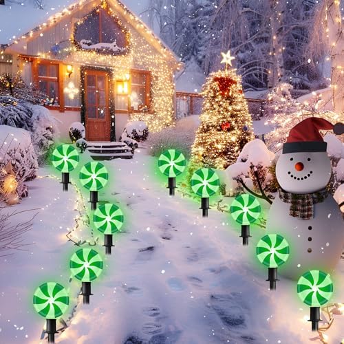 Ultimate Unicorn Christmas Lollipop Pathway Lights Green, Christmas Decor