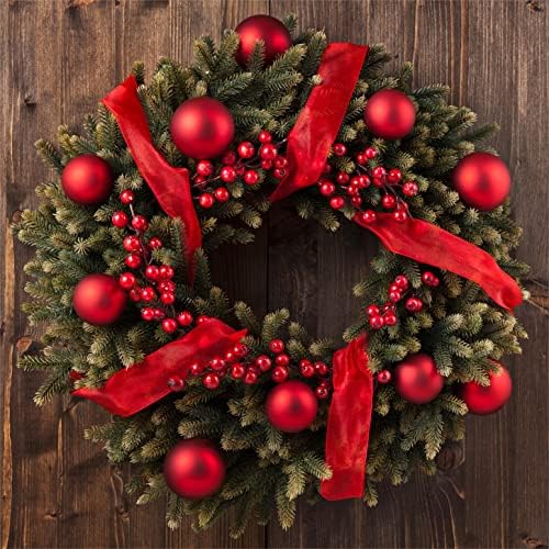 Sggvecsy 30 Pack Artificial Red Berry Stems 8.9inch Christmas Red Berry Picks Holly Berry Branches for Christmas Tree Decorations Holiday DIY Crafts Xmas Ornaments Wedding Home Decor