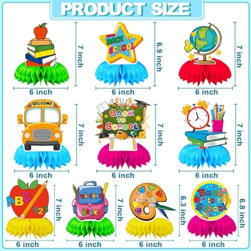 10Pcs Back to School Centerpieces, First Day of School Table Decor