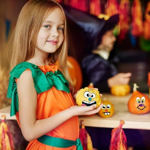kockuu 72 Pack Halloween Pumpkin Decorating Stickers - Mini Make 36 Sheets of Small Pumpkin Face Stickers for Kids, Toddlers & Party Favors
