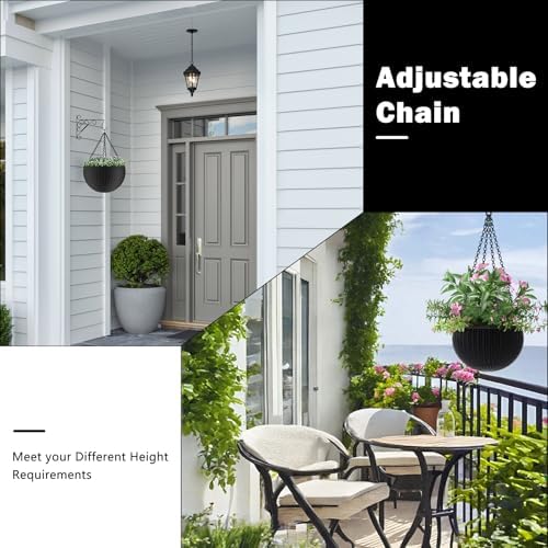 garini 3 Pack, 23 Inch Hanging Baskets Chain, Hanging Chains with Hooks Flower Pot Chain Replacement Plant Hangers for Planters, Bird Feeders and Lanterns(Black)…