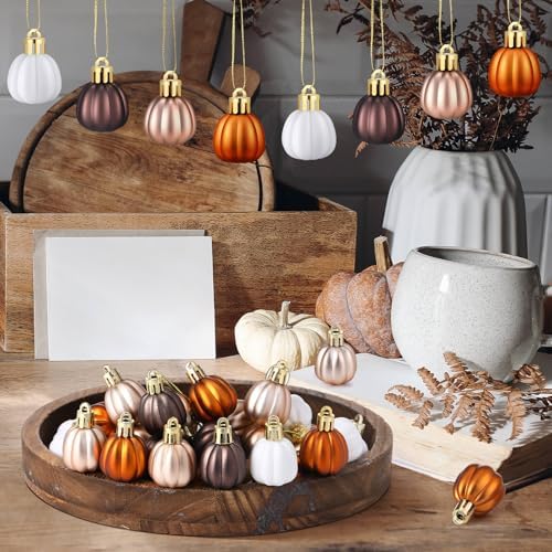 Colingmill 36 Pcs Fall Pumpkin Hanging Ornaments, Vintage Tree Ornaments