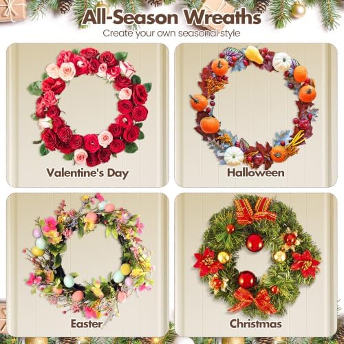 Ruisita 2 Pieces 18 Inch Grapevine Wreaths Vine Branch Wreath Natural Christmas Rattan Wreath Garland Decoration for Christmas Holiday Craft or Wedding Supplies