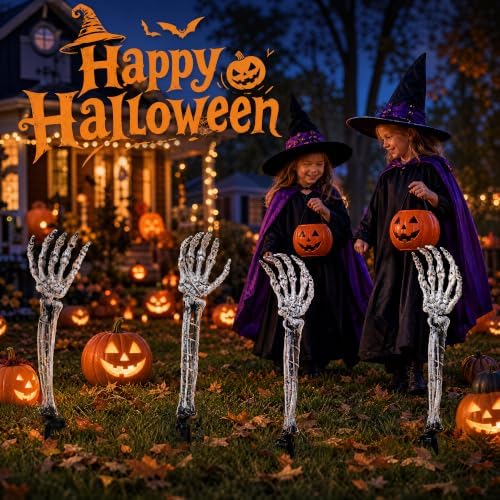 4-Pack Green 160LED Skeleton Arm Halloween Outdoor Decor