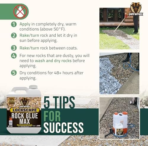 PetraTools Landscaping Bundle: Rock Glue Max 32 oz & 1-Gallon Pump Sprayer for Secure and Easy Application