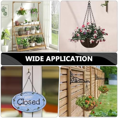 garini 3 Pack, 23 Inch Hanging Baskets Chain, Hanging Chains with Hooks Flower Pot Chain Replacement Plant Hangers for Planters, Bird Feeders and Lanterns(Black)…