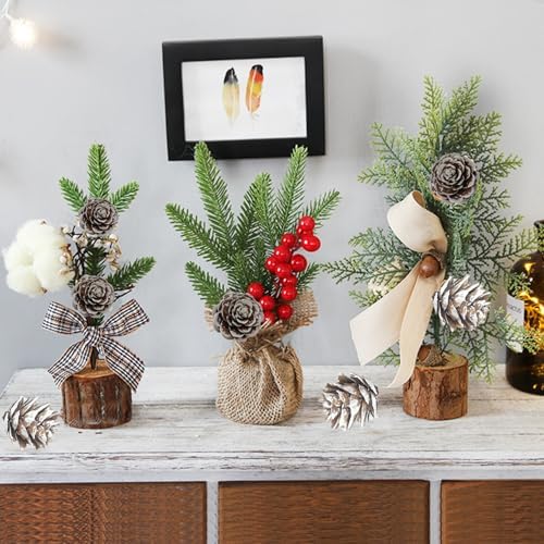 100 Pcs Christmas Mini Pine Cones,Xmas Thanksgiving Snow Pinecone Ornaments