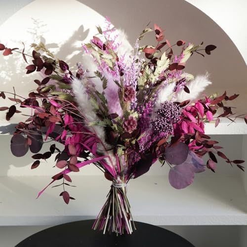 Magenta & Plum Purple Dried Flower Bouquet