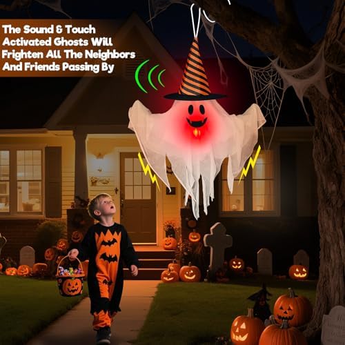 Light up Halloween Animatronics Hanging Ghost Decorations