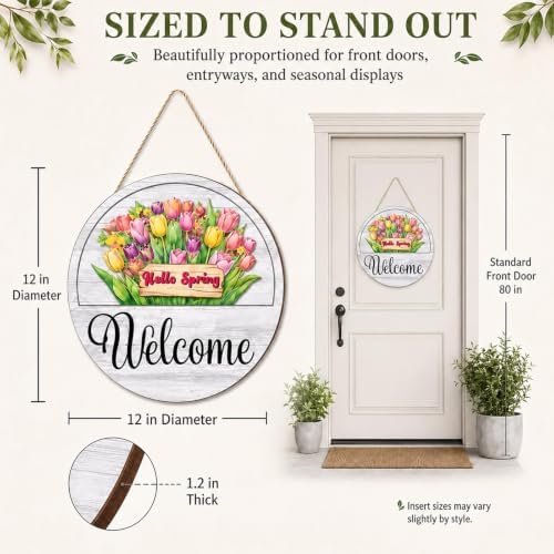 16Pcs Interchangeable Seasonal Welcome Sign 12 Inch Front Door Home Decor