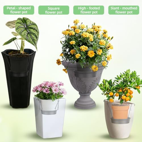 Adjustable Planter Inserts for Large Pots, Made of Thickened PP Material. They Can Be Used as a Substitute for Plant Risers for Inside Pots. Used to Reduce Soil Filling(1, large size for 14"-20")