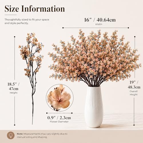 Mandy's 15 Bundles Artificial Light Brown Baby’s Breath Flowers