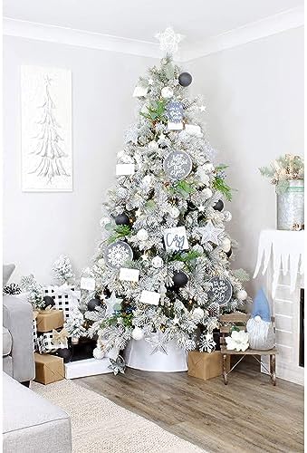 AuldHome Design Pine Cone Picks (6-Pack); Frosted Evergreen Christmas Decor Floral Stems for Wreaths, Vases and Holiday Arrangements