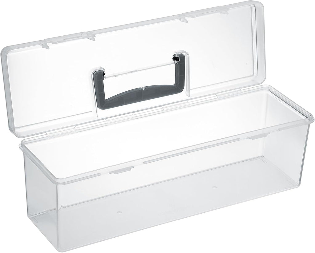 Kokone 2 Pack Plastic Clear Seed Storage Organizer Box with Handle, Portable Seed Bin with Lock, Transparent Seed