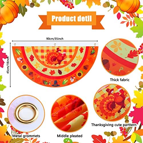 4 Pcs Fall Bunting Flag for Outside Autumn Banner 3 x 1.5 Ft