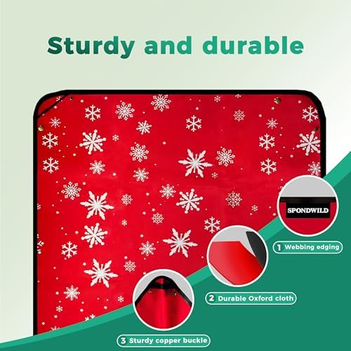 29.5"x29.5" Plant Transplanting Mat - Thickened Waterproof Potting Mat, Succulent Gardening Mat, Portable Repotting Mat for Mess Control, Indoor Outdoor Use (PVC-Red Snowflake)