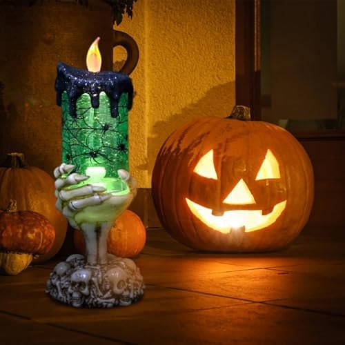 Eldnacele Spider Snow Globe Flameless Candle Battery Operated with Timer