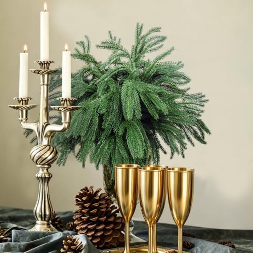 Rowfad 24 Pcs Artificial Norfolk Pine Branches Faux Christmas Stems (24)