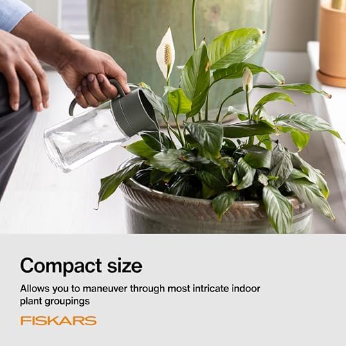 Fiskars 17oz Glass Watering Can for Indoor Plants, Easy Fill Top, Clear