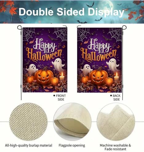 Large Halloween Garden Flags House Flags for Outside 28 x 40 Double Sided