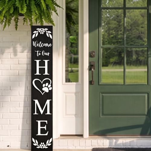 Welcome Sign Porch Decor Front Door Outdoor Wooden Board, Rustic Farmhouse