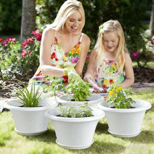 Quarut 12 Inch Pots for Plants,4 Pack Large Flower Pots with Drainage Hole