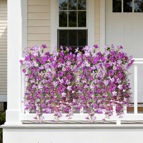 INQCMY Artificial Fake Flowers Plants for Outdoor Spring Summer Decoration
